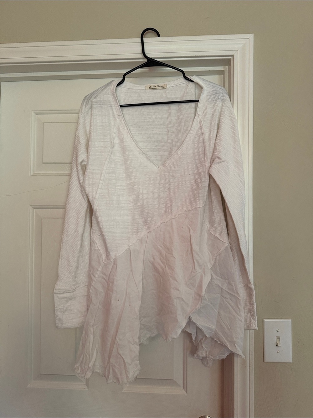 We the people White Layered V-Neck Tunic Top